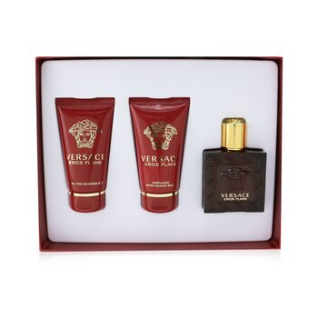 Eros Flame Coffret: Eau De Parfum Spray 50ml/1.7oz +Perfumed Shower Gel 50ml/1.7oz + After Shave Balm 50ml/1.7oz  3pcs
