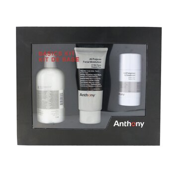 Basic Kit With AntiPerspirant & Deodorant: Cleanser 237ml + Moisturizer 90ml + Deodorant 70g  3pcs