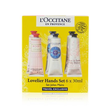Set Lovelier Hands: 2x Cremas de Manos de Rosa 30ml + 2x Crema de Manos de Manteca de Karité 3ml + 2x Cherry Blossom Crema de Manos 30ml  6x30ml/1oz