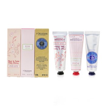 Set Lovelier Hands: 2x Cremas de Manos de Rosa 30ml + 2x Crema de Manos de Manteca de Karité 3ml + 2x Cherry Blossom Crema de Manos 30ml  6x30ml/1oz