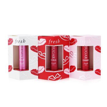Blushing Lip Beauties Set: 3x Mini Sugar Lip Treatment SPF 15 2.2g (#Tulip + #Coral + #Cherry)  3x2.2g/0.07oz
