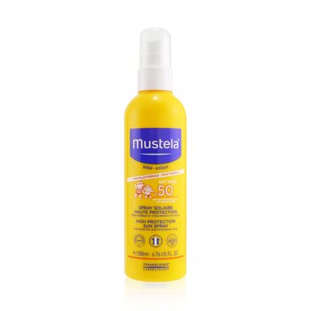 Mustela High Protection Sun Spray SPF 50 - Very Water Resistant 200ml/6.6oz