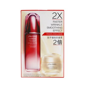 Defend & Regenerate Power Wrinkle Smoothing Set: Ultimune Power Infusing Concentrate N 100ml + Benefiance Wrinkle Smoothing Cream 50ml  2pcs