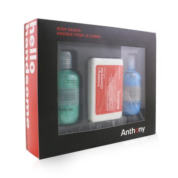 Body Basics Kit: Invigorating Rush Hair+Body Wash 100ml + Exfoliating + Cleansing Bar 198g + Blue Sea kelp Body Scrub 100ml  3pcs