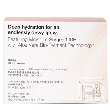 Moisture Surge Set: Moisture Surge 100H 125ml+ All About Eyes 15ml+ Moisture Surge Face Spray Thirsty Skin Relief 30ml  3pcs