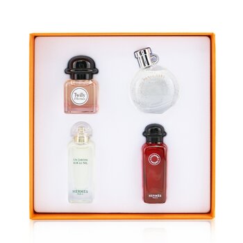 Miniature Coffret: Twilly D'Hermes, Un Jardin Sur Le Nil, Eau De Rhubarbe Ecarlate, Eau Des Merveilles  4x7.5ml/0.25oz