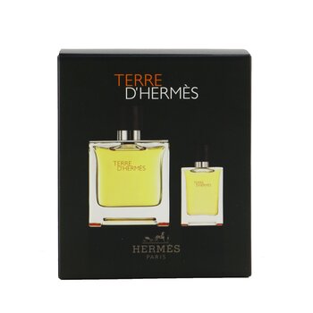 Terre D'Hermes Pure Parfum Coffret: Pure Parfum Spray 75ml/2.53oz + Pure Parfum Spray 12.5ml/0.42oz 2pcs