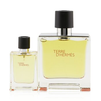 Terre D'Hermes Pure Parfum Coffret: Eau De Parfum Spray 75ml/2.53oz + Eau De Parfum Spray 12.5ml/0.42oz  2pcs