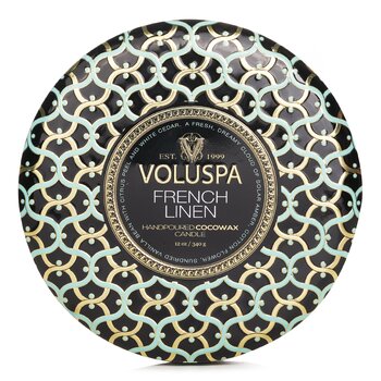 Vela de Estaño Decorativa de 3 Mechas - French Linen  340g/12oz
