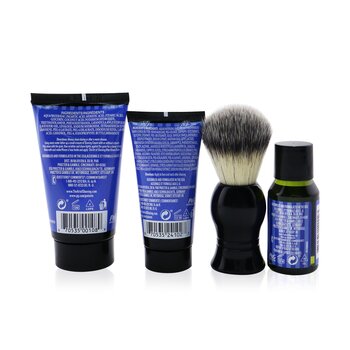 The 4 Elements Of The Perfect Shave 4-Pieces Kit - Lavender: Pre-Shave Oil 30ml + Shaving Cream 45ml + After-Shave Balm 30ml + Shaving Brush  4pcs