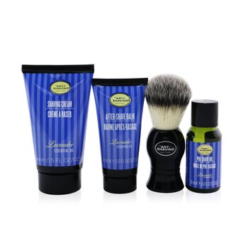 The 4 Elements Of The Perfect Shave 4-Pieces Kit - Lavender: Pre-Shave Oil 30ml + Shaving Cream 45ml + After-Shave Balm 30ml + Shaving Brush 4pcs