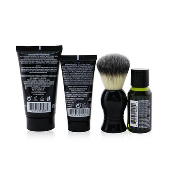 The 4 Elements Of The Perfect Shaving 4-Pieces Kit - Unscented: Pre-Shave Oil 30ml + Shaving Cream 45ml + After-Shave Balm 30ml + Shaving Brush 4pcs