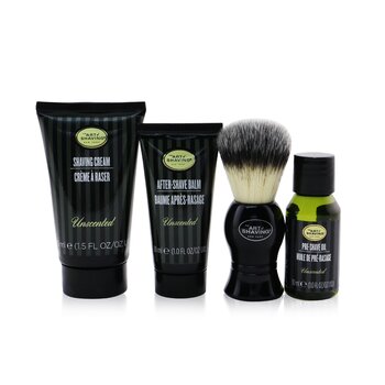 The 4 Elements Of The Perfect Shaving 4-Pieces Kit - Unscented: Pre-Shave Oil 30ml + Shaving Cream 45ml + After-Shave Balm 30ml + Shaving Brush  4pcs