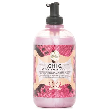 Nesti Dante Chic Animalier Hand & Face Liquid Soap With Vegetal Collagen & Ginseng - Wild Orchid, Red Tea Leaves & Tiare 500ml/16.9oz