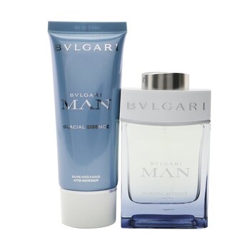 Man Glacial Essence Coffret: Eau De Parfum Spray 100ml/3.4oz + After Shave Balm 100ml/3.4oz + Pouch (X'mas Edition)  2pcs+Pouch