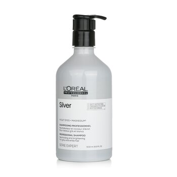 Professionnel Serie Expert - Silver Violet Dyes + Magnesium Neutralising and Brightening Shampoo (For Grey and White Hair)  500ml/16.9oz