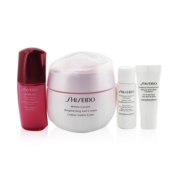 White Lucent Holiday Set: Gel Cream 50ml + Cleansing Foam 5ml + Softener Enriched 7ml + Ultimune Concentrate 10ml  4pcs