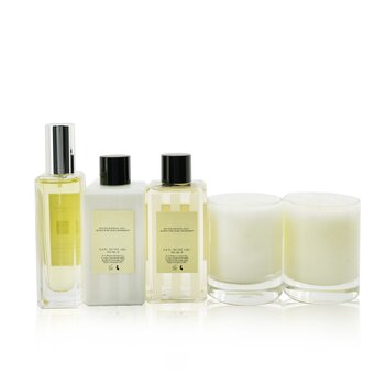House Of Jo Malone Coffret: Lime Basil & Mandarin Cologne Spray + Peony & Blush Suede Body & Hand Wash + Blackberry Bay Body & Hand Lotion + English Pear & Freesia Scented Candle + Pomegranate Noir Scented Candle  5pcs