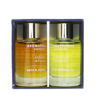 Perfect Partners Duo (Deep Relax Bath & Shower Oil, Revive Morning Bath & Shower Oil)  2x9ml/0.3oz