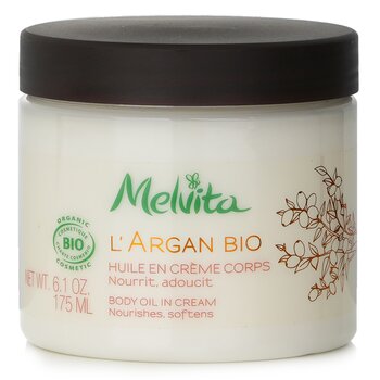 Melvita L'Argan Bio Body Oil In Cream – ravitsee ja pehmentää 175ml/6.1oz