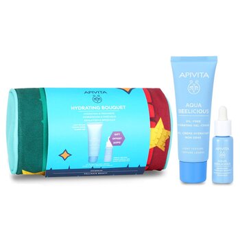 Hydrating Bouquet (Aqua Beelicious- Light Texture) Gift Set: Hydrating Gel-Cream 40ml+ Hydrating Booster 10ml+ Pouch  2pcs+1pouch