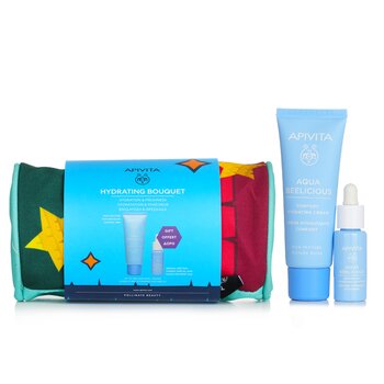 Hydrating Bouquet (Aqua Beelicious- Rich Texture) Gift Set: Comfort Hydrating Cream 40ml+ Hydrating Booster 10ml+ Pouch  2pcs+1pouch