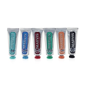 Flavour Collection: (Amarelli Licorice + Classic Strong Mint + Cinnamon Mint + Ginger Mint Toothpaste + Aquatic Mint Toothpaste + Anise Mint Toothpaste) Travel-Sized Toothpastes 6x 25ml/1.3oz