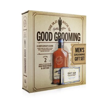 Book of Good Grooming Gift Set Volume 2: Absolute Mahogany (Wash 532ml  + Grit Bar 198g )  2pcs