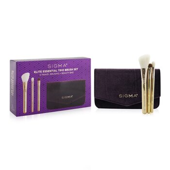 Elite Essential Trio Brush Set (3x Travel Bursh + 1x Bag)  3pcs+1Bag