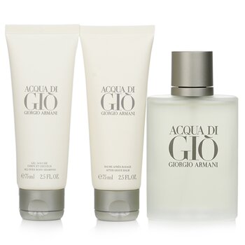 Acqua Di Gio Coffret: Eau De Toilette Spray 100ml/3.4oz + All Over Body Shampoo 75ml/2.5oz + A/S Balm 75ml/2.5oz  3pcs
