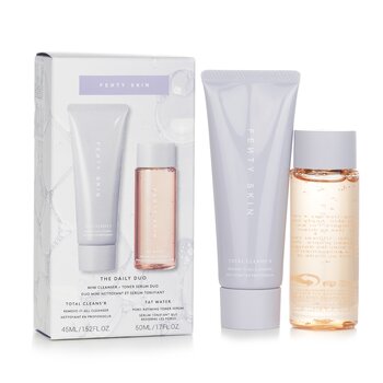 FENTY SKIN The Daily Duo Set: Total Cleans'R Remove-It-All Cleanser 45ml + Fat Water Pore-Refining Toner Serum 50ml  2pcs
