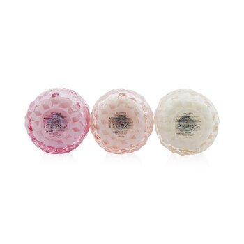 Macaron Candle Coffret: Rose Petal Ice Cream, Rose Otto, Rose Colored Glasses  3x5.1g/1.8oz