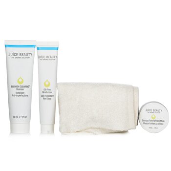 Blemish Clearing Solutions Kit : Cleanser + Serum + Moisturizer + Mask + Washcloth (Unboxed)  4pcs+1cloth