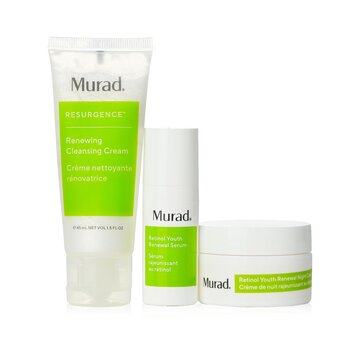 Revive Anywhere with Murad Set: Renewing Cleansing Cream 45ml+ Renewal Serum 10ml+ Renewal Night Cream 15m  3pcs