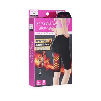Compression Fat-Burning Support Shape Shorts for Sports - #Blacks (Size: M)  1pair