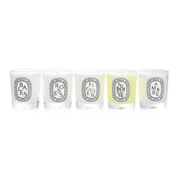 Scented Candles Set - Berries, Roses, Fig Tree, Tuberose, Amber  5x35g/1.23oz