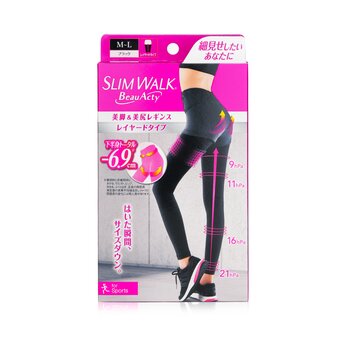 Compression Leggings for Sports (Sweat-Absorbent, Quick-Drying) - # Black (Size: M-L)  1pair