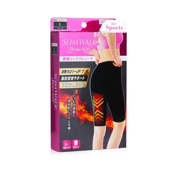 Compression Fat-Burning Support Shape Shorts - # Black (Size: L)  1pair