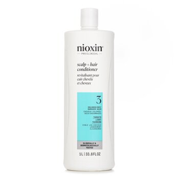 Nioxin Density System 3 Scalp Therapy Conditioner (Colored Hair, Light Thinning, Color Safe) (Packaging Random Pick) 1000ml/33.8oz