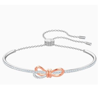 Swarovski 施華洛世奇 Lifelong Bow 手鐲 蝴蝶結 5447079 - 白色, 多種金屬潤飾 白色