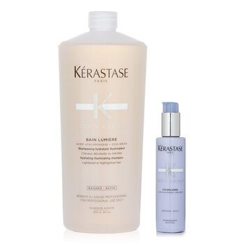 Kerastase Blond Absolu Set 1: Shampoo & Fortifying Heat-Protecting Serum (Lightened or Highlighted Hair) 2pcs