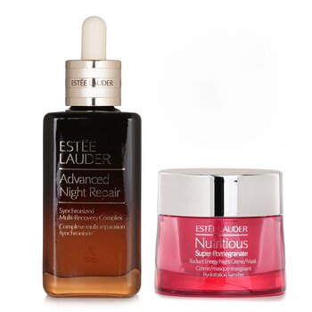 Estee Lauder Estee Lauder Nutritious Super-Pomegranate Radiant Energy Night Creme/ Mask + Advanced Night Repair Synchronized Multi-Recovery Complex 2pcs