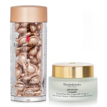 Elizabeth Arden Elizabeth Arden Ceramide Vitamin C Capsules - Radiance Renewal Serum + Advanced Ceramide Lift and Firm Day Cream SPF 15 2pcs