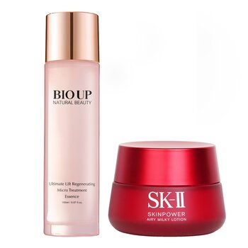 SK II SK II Skinpower Airy Milky Lotion (Box Damaged) X Natural Beauty BIO UP Ultimate Lift Regenerating Micro Treatment Essence 2pcs