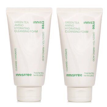 Innisfree 【1+1 Set】Green Tea Hydrating Amino Acid Cleansing Foam 150g/5.29oz x2