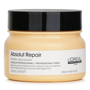 L'Oreal (NB-CN) Professionnel Serie Expert - Absolut Repair Gold Quinoa + Protein Instant Resurfacing Mask (For Dry and Damaged Hair) 250ml/8.5oz
