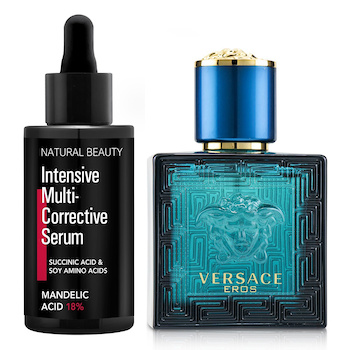 Versace Versace Eros Eau De Toilette Spray 30ml X Natural Beauty Intensive Multi-Corrective Serum - Mandelic Acid 18% (Exp Date: 12/2025) 35ml 2pcs