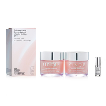 Clinique Clinique Moisture Surge 100H Auto-Replenishing Hydrator (Jumbo Size) Duo Pack 2x200ml X Natural Beauty Hydrating Radiant Eye Concentrate (Exp Date: 02/2026) 15ml 2pcs