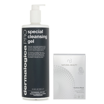 Dermalogica Dermalogica Special Cleansing Gel PRO (Salon Size) 946ml X Natural Beauty r-PGA Deep Hydration Moisturizing Cushion Mask (Exp Date: 01/2026) 6x 20ml 2pcs