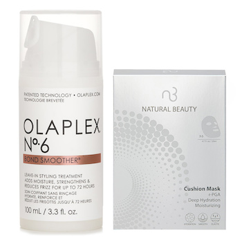 Olaplex Olaplex No. 6 Bond Smoother 100ml X Natural Beauty r-PGA Deep Hydration Moisturizing Cushion Mask (Exp Date: 01/2026) 6x 20ml 2pcs
